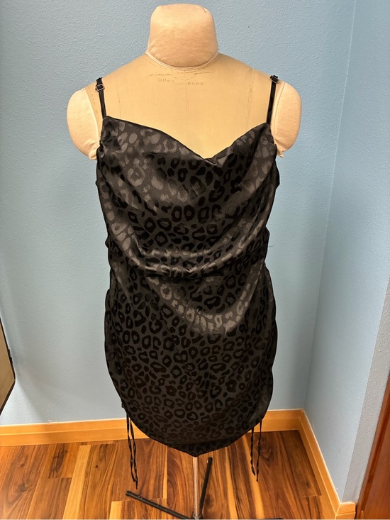 wild fable Dresses & Skirts - wild fable Black Satin Leopard Print Mini Dress